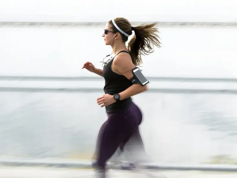 Athlete wearing smart device