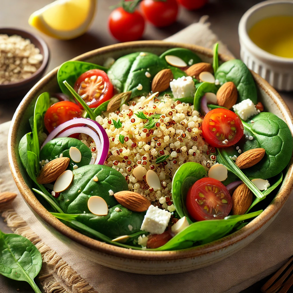 Top 10 Superfoods 1 quinoa salad with spinach and almonds