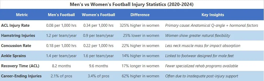 The Rise of Women’s Football: Trends, Challenges, and Future Outlook 7 Men s vs Women s Football Injury