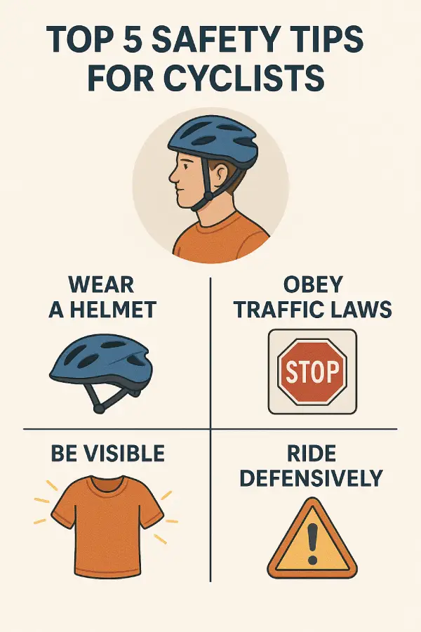 Top 5 safety tips for cyclists